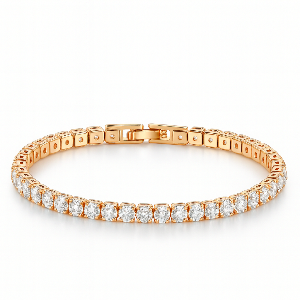 Women's Gold Zirconia Tennis Bracelet – Elegant Wedding & Everyday Fine Jewelry.