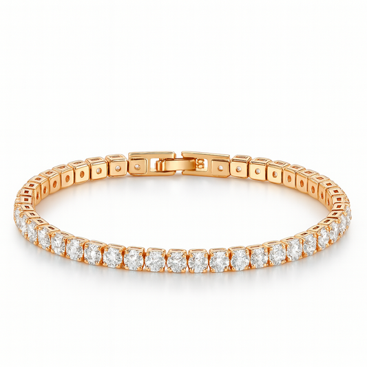 Women's Gold Zirconia Tennis Bracelet – Elegant Wedding & Everyday Fine Jewelry.
