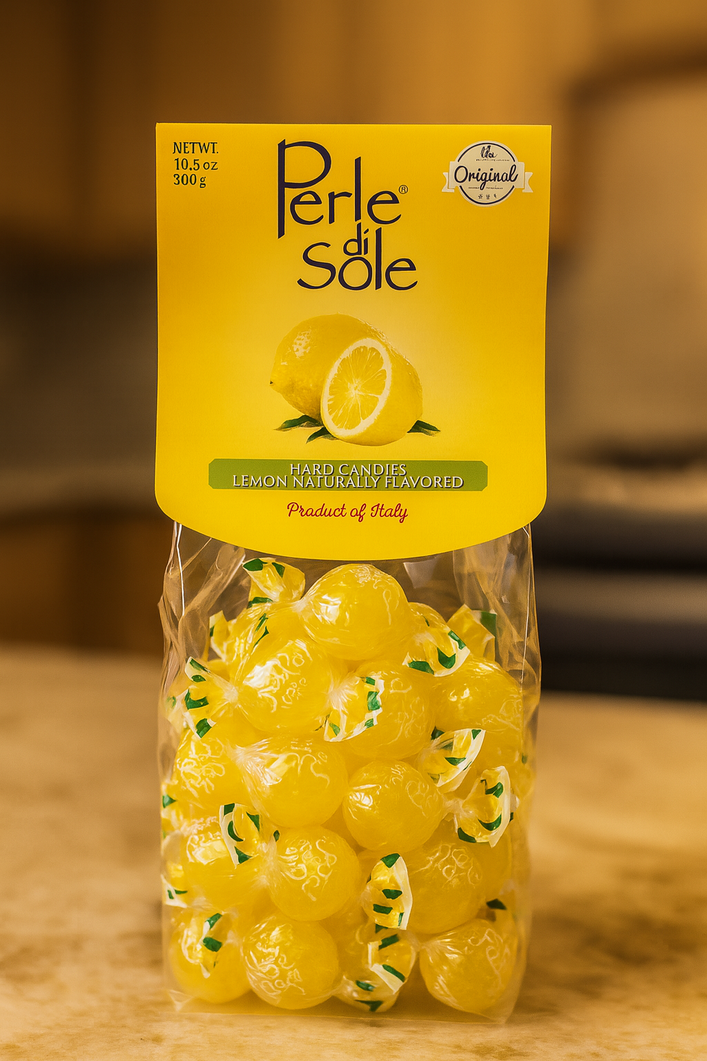Perle di Sole Italian Lemon Drops – Authentic Imported Hard Candy with Amalfi Coast Lemon Oils (10.05 oz)