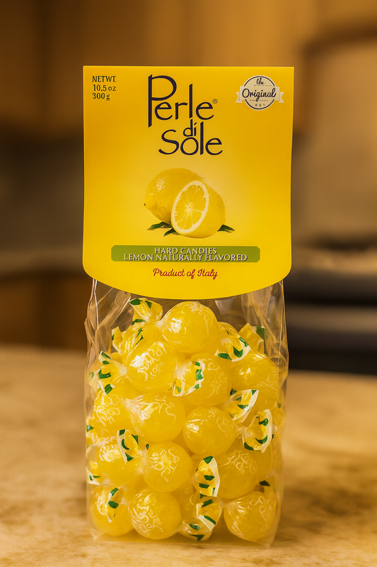 Perle di Sole Italian Lemon Drops – Authentic Imported Hard Candy with Amalfi Coast Lemon Oils (10.05 oz)