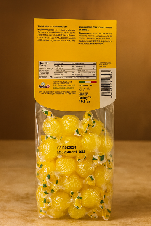 Perle di Sole Italian Lemon Drops – Authentic Imported Hard Candy with Amalfi Coast Lemon Oils (10.05 oz)